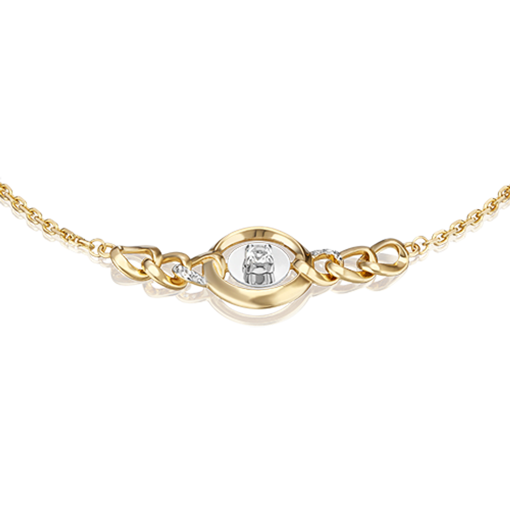 Браслет «Энергия» из лимонного золота c натуральными топазами white Артикул: 05-0701-00-201-1121