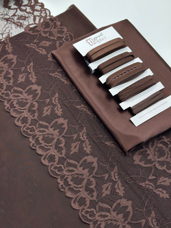 Атлас стрейч шоколад глянцевый метражом