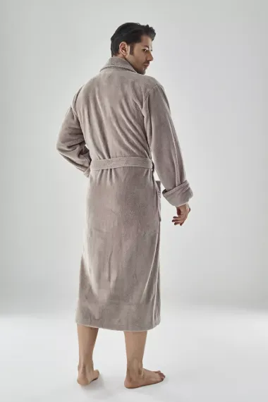 Халат мужской махровый 1400 св. бежевый Nusa