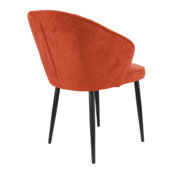 Стул "Ирис" (арт. 102), велюр-букле Белла 07 оранж, ножки круглые черные