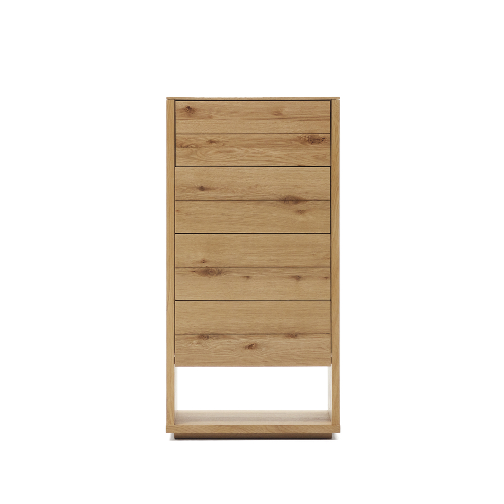 Комод La Forma (ex Julia Grup) Alguema с 3 ящиками из дубового шпона с натуральной отделкой 60 x 120 см