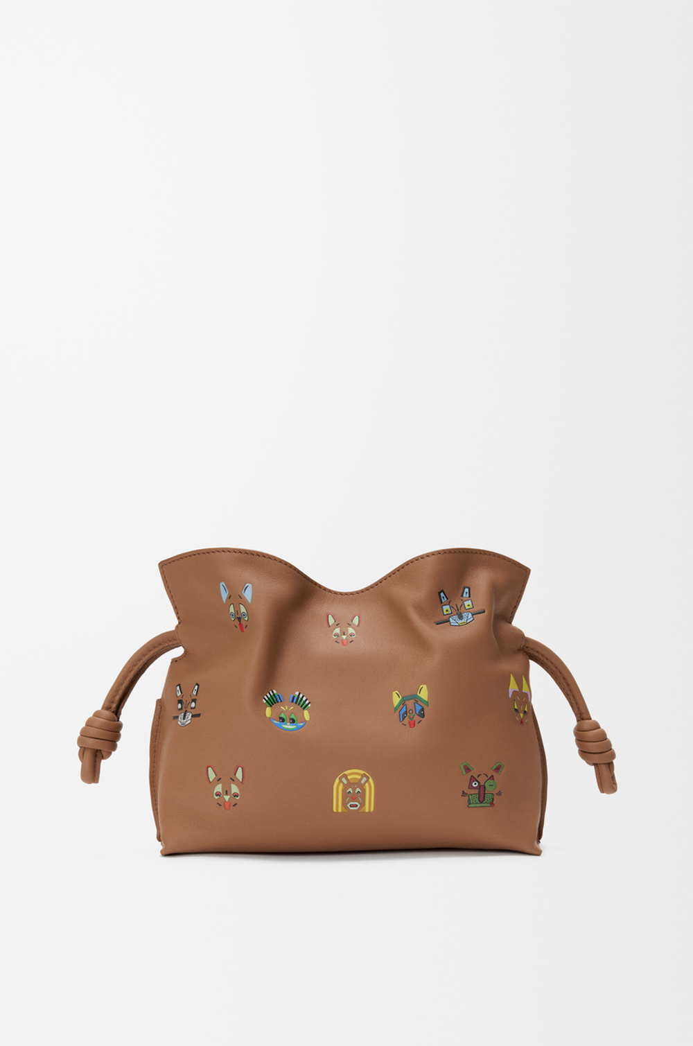 Loewe Мини-клатч Cats Flamenco из телячьей кожи наппа, мокко