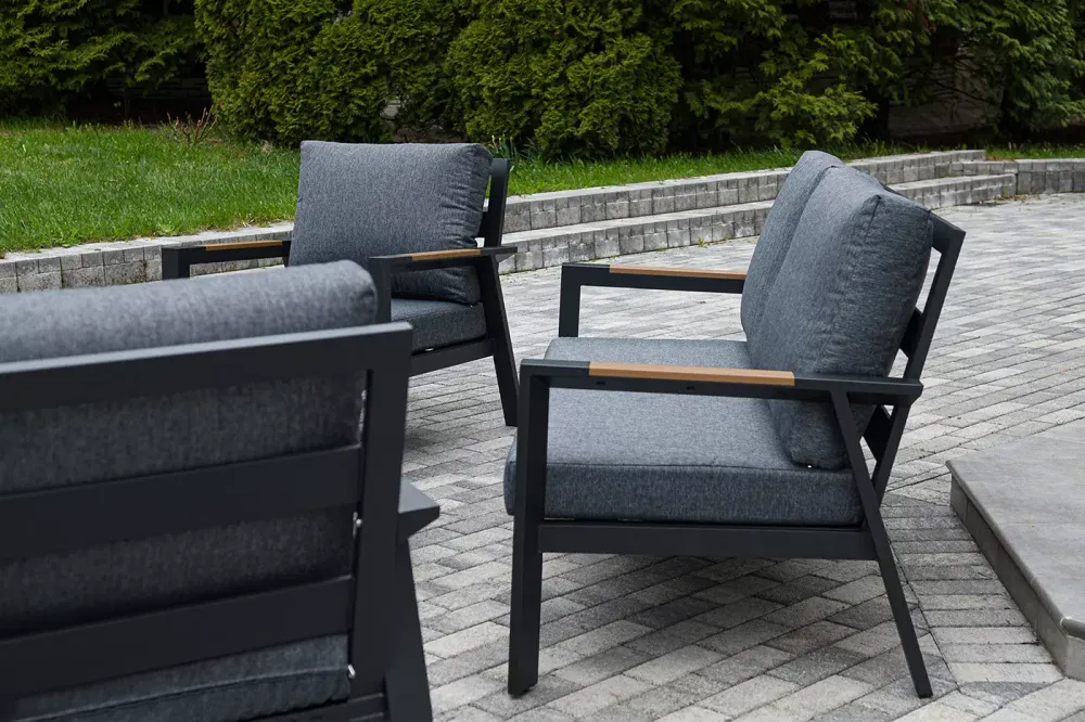 "Орхидея" лаунж-зона 4-местная из алюминия, цвет темно-серый