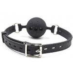 Кляп шарик дышащий силикон Black person черный 3,7 см