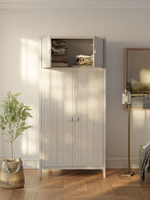 Антресоль 105х50х50, Карлос, 2 двери, массив сосны, белый воск, Dipriz