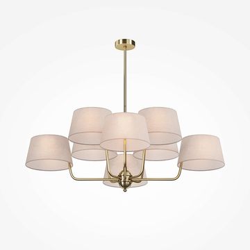 Люстра на штанге 8*E14 MOD360PL-08BS латунь/бежевый Modesto Maytoni