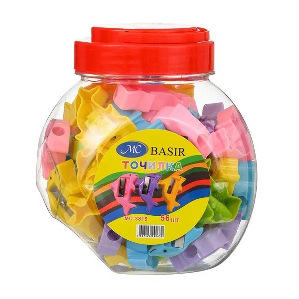 Точилка Basir, одинарная, серия "Дельфин", 5 см