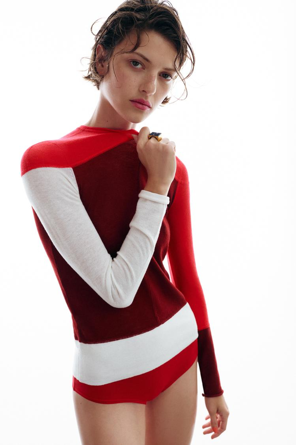 ZARA СВИТЕР ИЗ ТОНКОЙ СМЕСОВОЙ ШЕРСТИ, РАЗНОЦВЕТНЫЙ