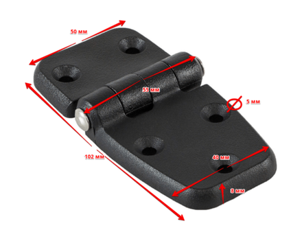 Петля асимметричная 100х50х15,5 мм, пластик