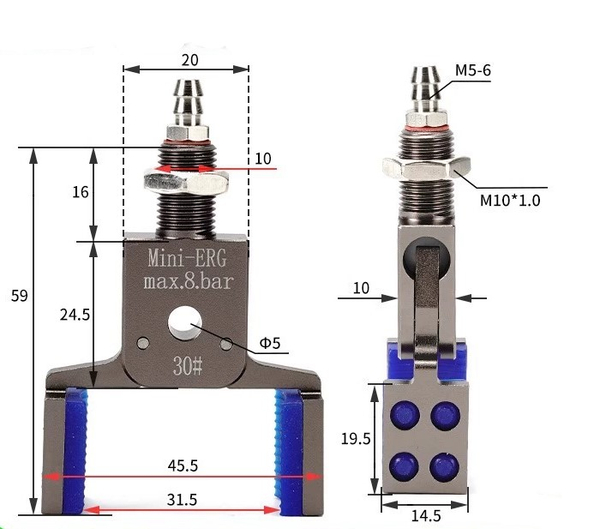Mini–erg–30 # (clamping range: 18-32mm) no detection model