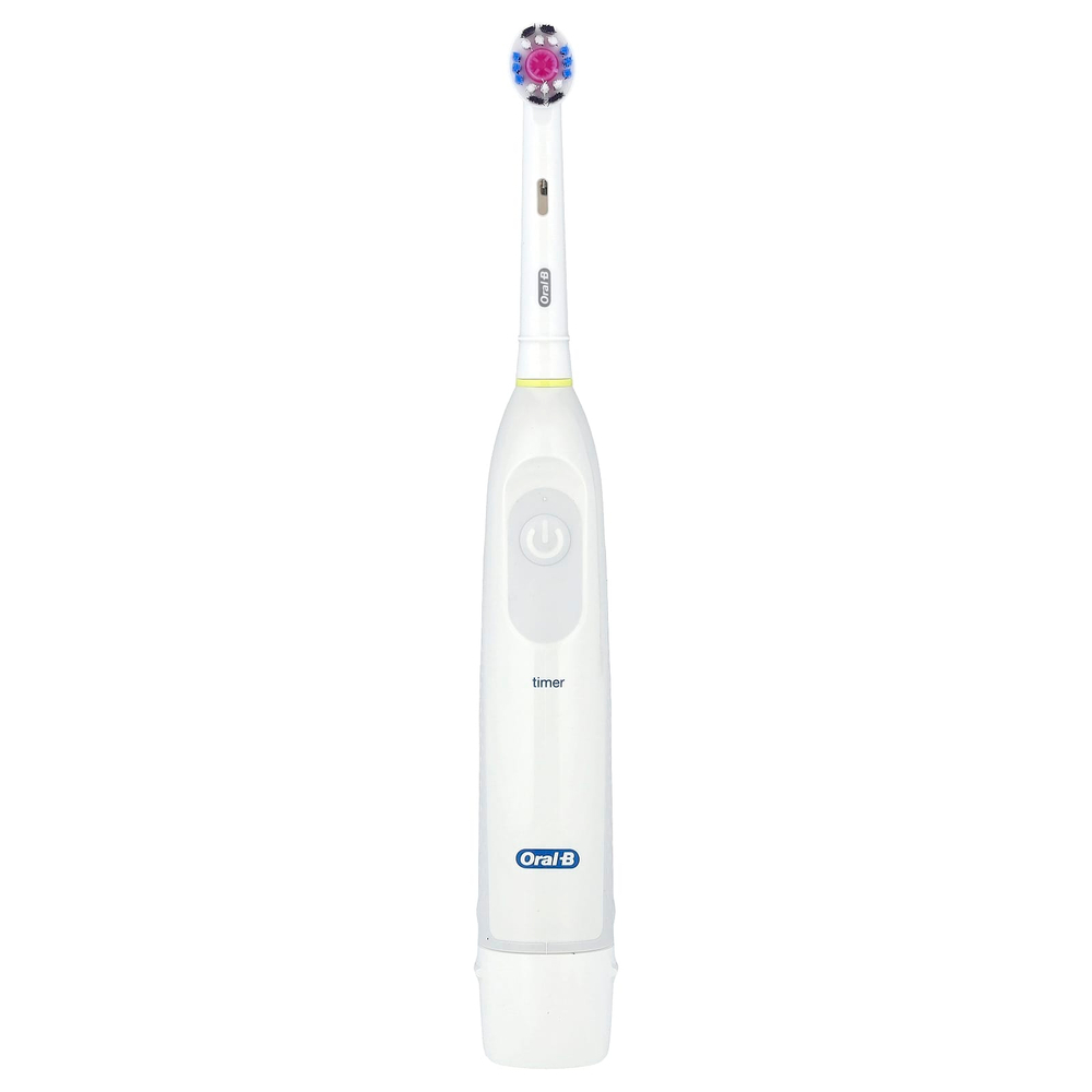 Oral-B, 3D White, Pro 100, зубная щетка на батарейках, белый цвет, 1 зубная щетка