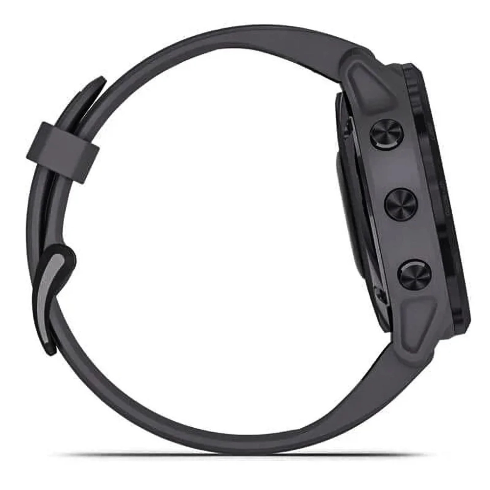 Спортивные наручные часы Garmin Fenix 6s Pro Solar аметистовый с темно-серым ремешком 010-02409-15