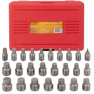 Головки-экстракторы для извлечения поврежденных болтов/гаек, набор 25пр. FORSTIME FT-630025B