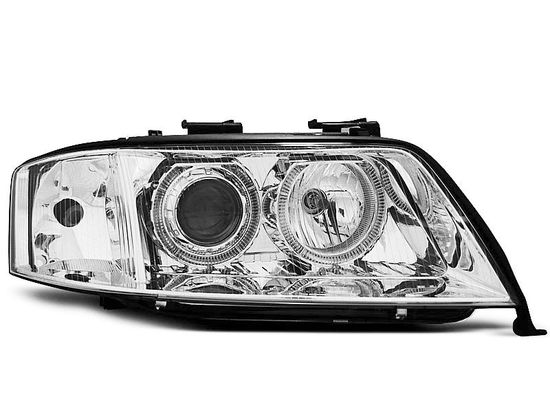 Передние фары angel eyes chrome xenon для Audi A6 C5