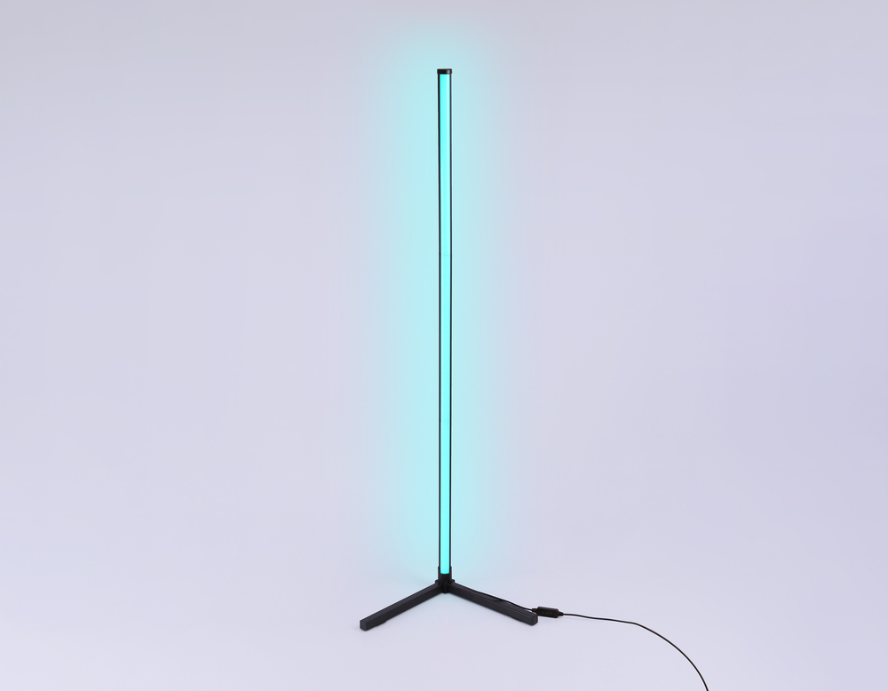 Светильник светодиодный напольный RGB с пультом FL8022 BK черный LED 15W RGB D32*1250 (ПДУ РАДИО 2.4G)