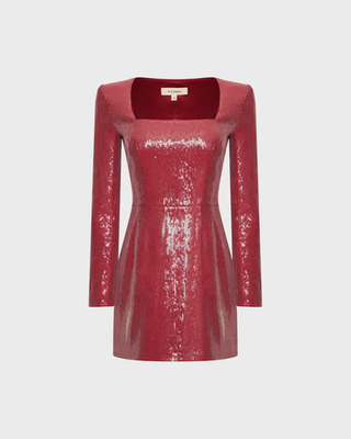 Платье мини с вырезом каре