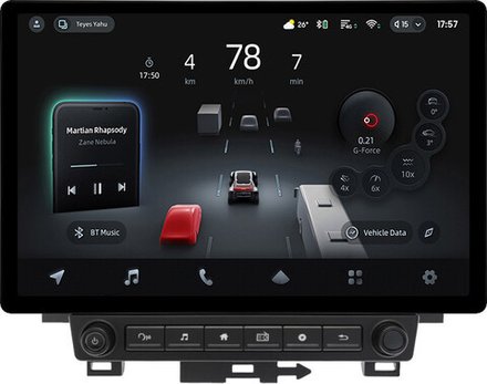 Магнитола для Mitsubishi Eclipse Cross (взамен ШГУ-планшета с крутилками) - Teyes CC4-PRO монитор 13" 2K QLED на Android 13, Snapdragon 778G, 8+128, AI, CarPlay, DSP, 4G SIM-слот