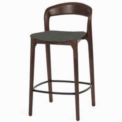 Полубарный стул Esse 65 см, черный, тёмно-серая обивка