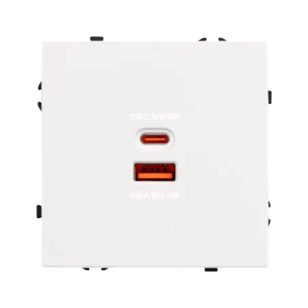 Механизм розетки с быстрой USB зарядкой SCT-NOBE-MUAC-SFPL-FC-WH (65W, QC3) (Arlight, -) 054316