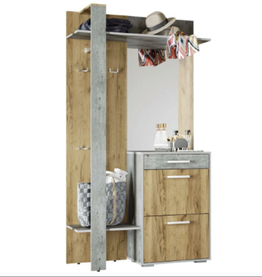 Прихожая Вешалка КЕНЗО крафт/метрополитан грей (1100*2000*368) /3/(СНЯТА С ПР-ВА)