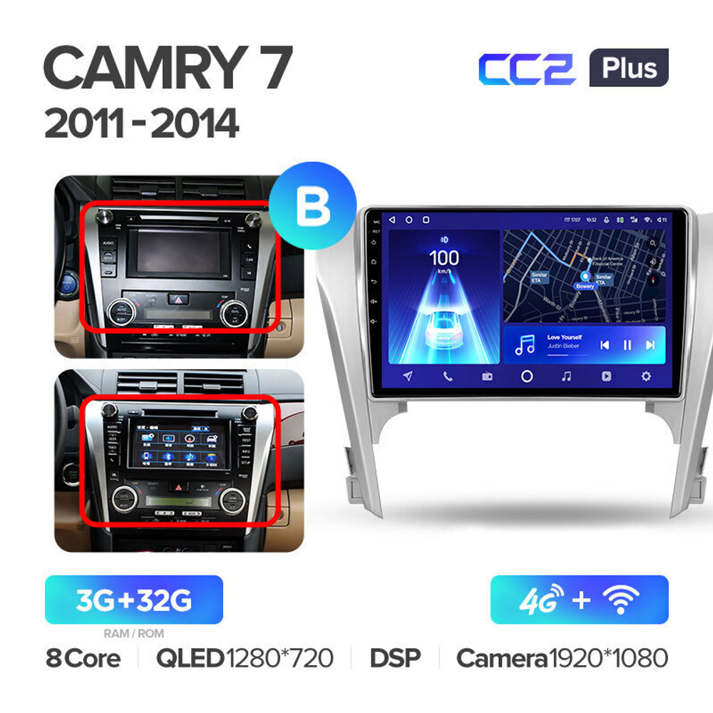 Teyes CC2 Plus 10.2" для Toyota Camry 2011-2014