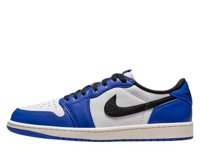 Баскетбольные кроссовки Air Jordan 1 Low OG White/Black-Game Royal-Sail