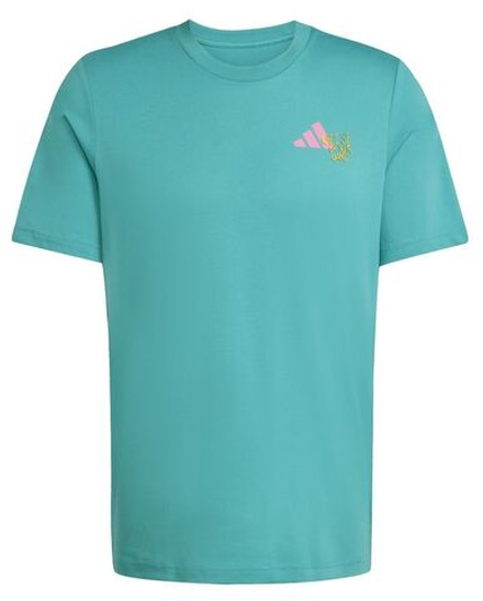 Мужская теннисная футболка Adidas Padel Graphic - темно-зеленая