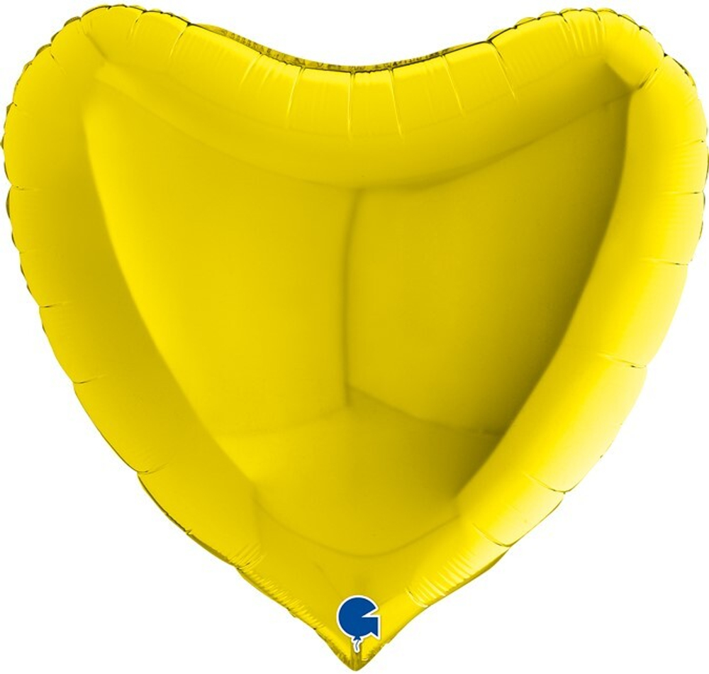 Шар (36""/91 см) Сердце, Желтый, 1 шт. А52