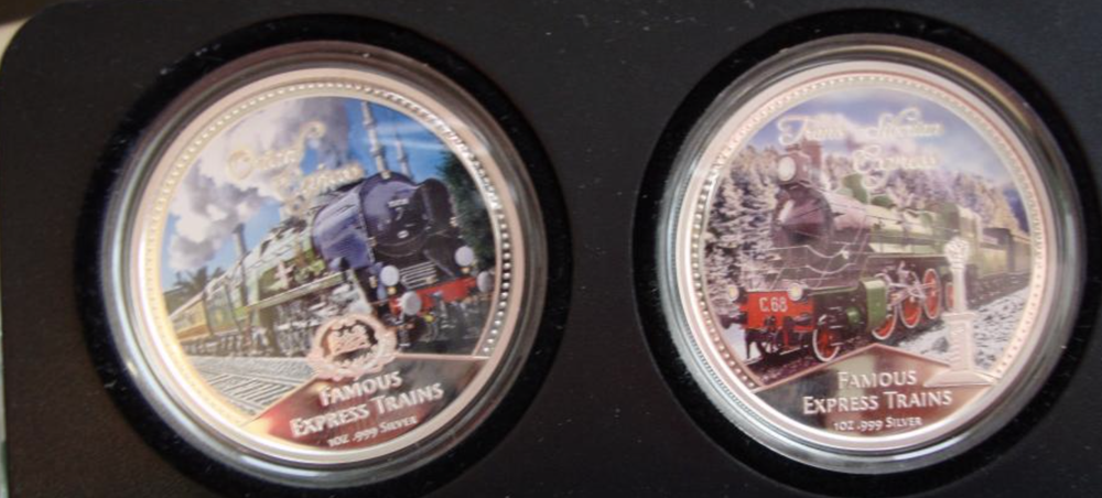2 доллара. Ниуэ. Паровоз. Серебро. 2010 год. Proof