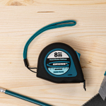 Рулетка "Ergonomisch",8 м x 25 мм,магнитный обрезиненный зацеп Gross