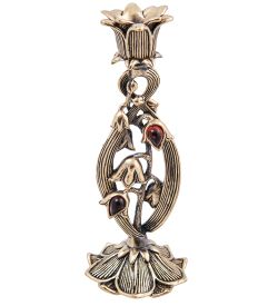 Народные промыслы AM-4003 Подсвечник «Подснежник» (латунь, янтарь)