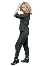 Костюм с кружевными вставками (Размер: S) (Цвет: черный)