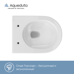 Унитаз подвесной (смыв Tornado), белый глянцевый Aqueduto OVO