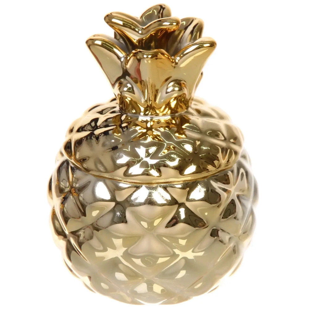 Шкатулка керамическая «GOLD Podarok», ананас, цвет золото, 10*7*5см (в инд. коробке)