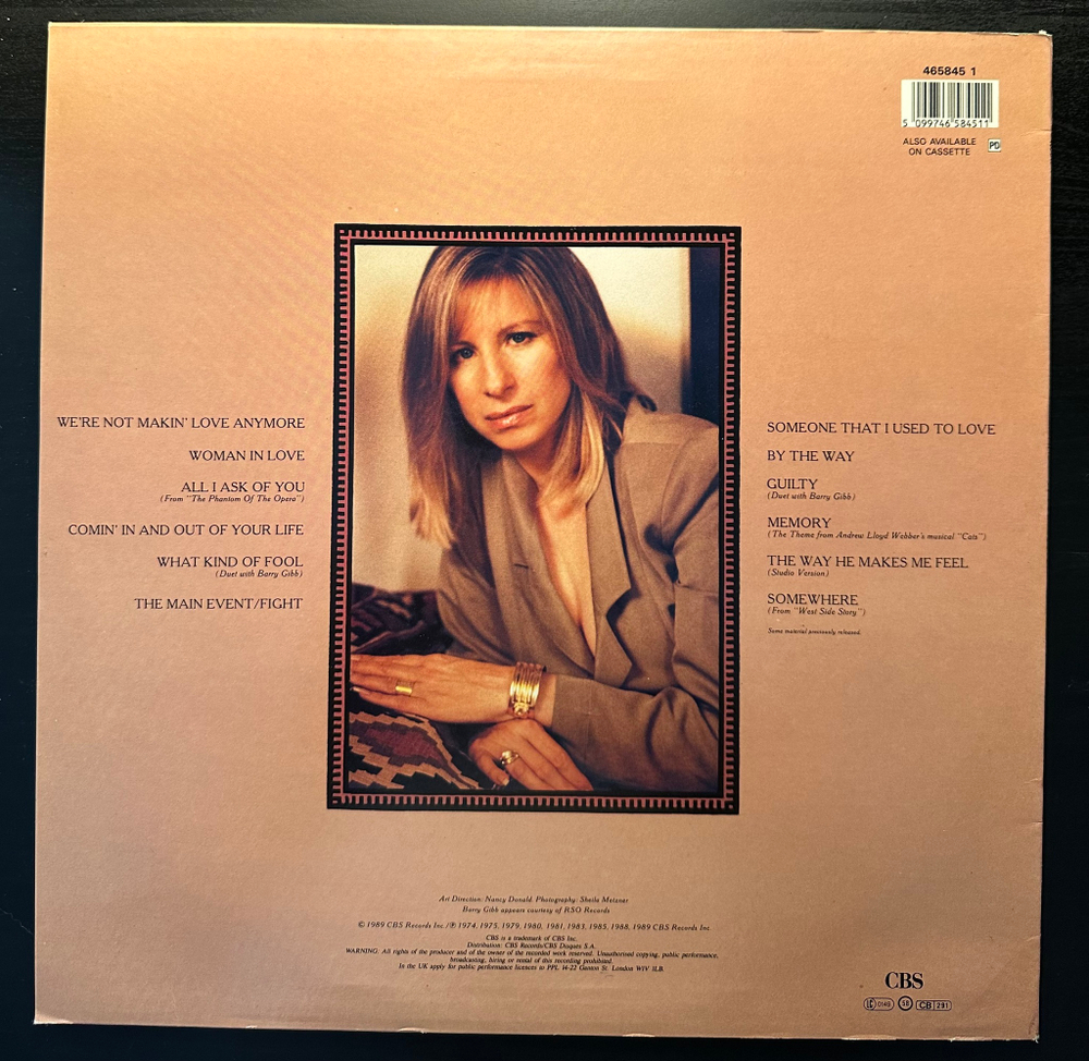 Barbra Streisand - A Collection Greatest Hits...And More (Англия 1989г.)