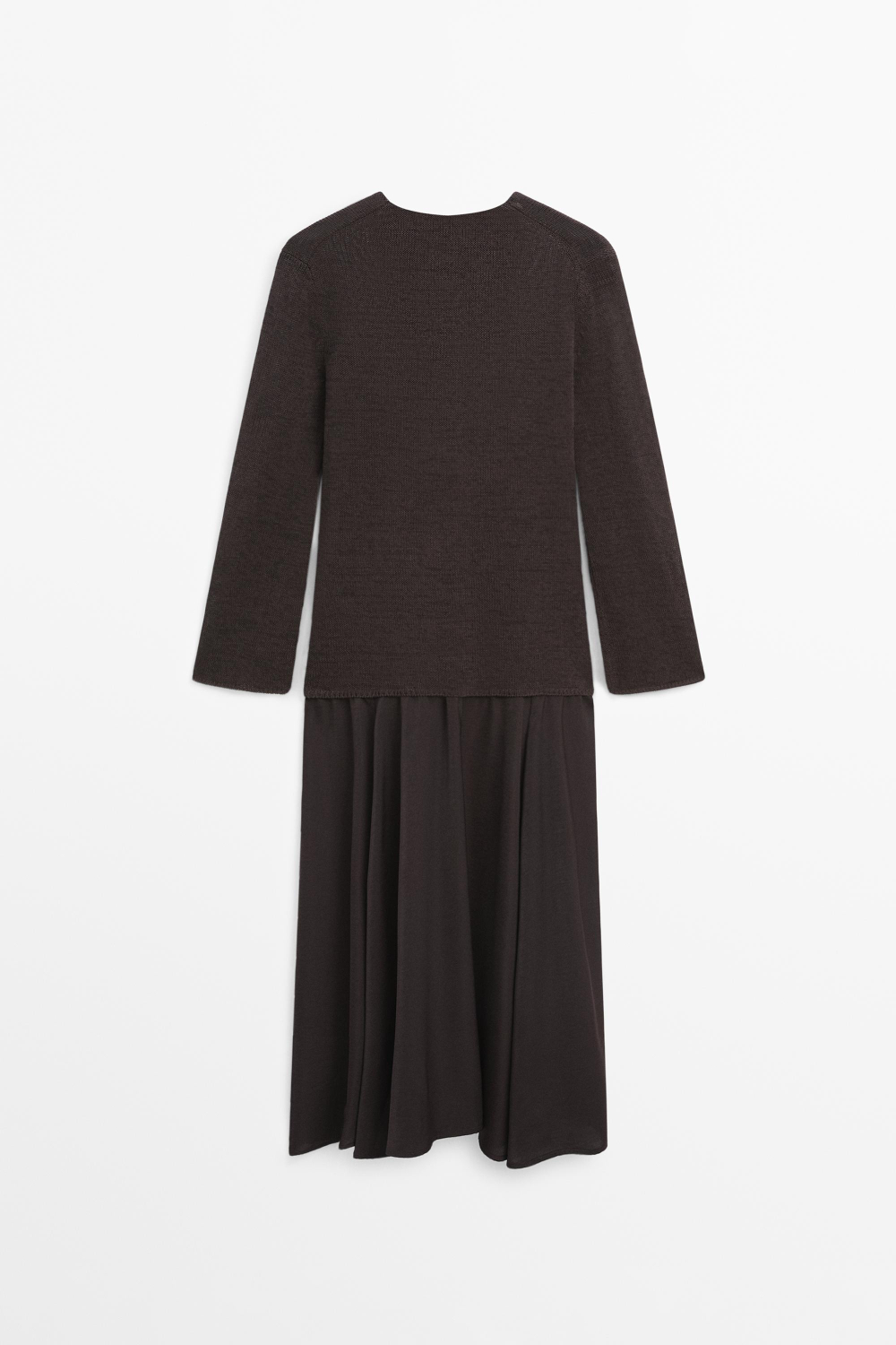 Massimo Dutti Платье из хлопкового трикотажа, золотисто-коричневый