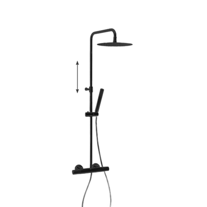 Душевая термостатическая система без излива с регулировкой высоты TZAR 345401RM250NM чёрный