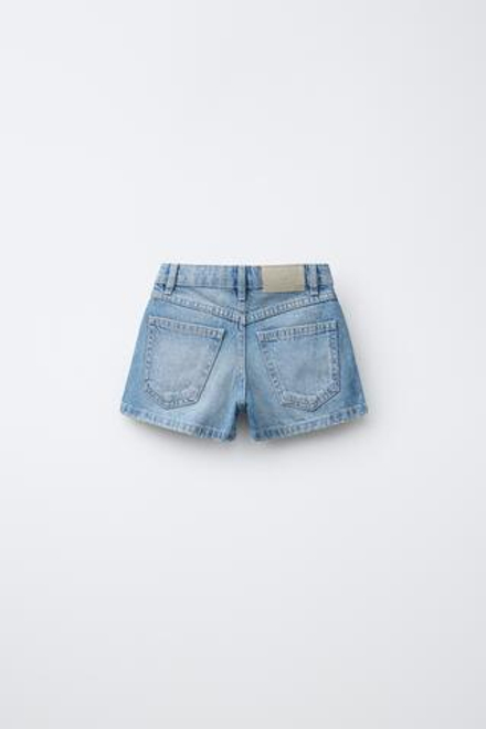 ZARA ДЖИНСОВЫЕ ШОРТЫ С ЖЕМЧУГОМ, СИНИЙ