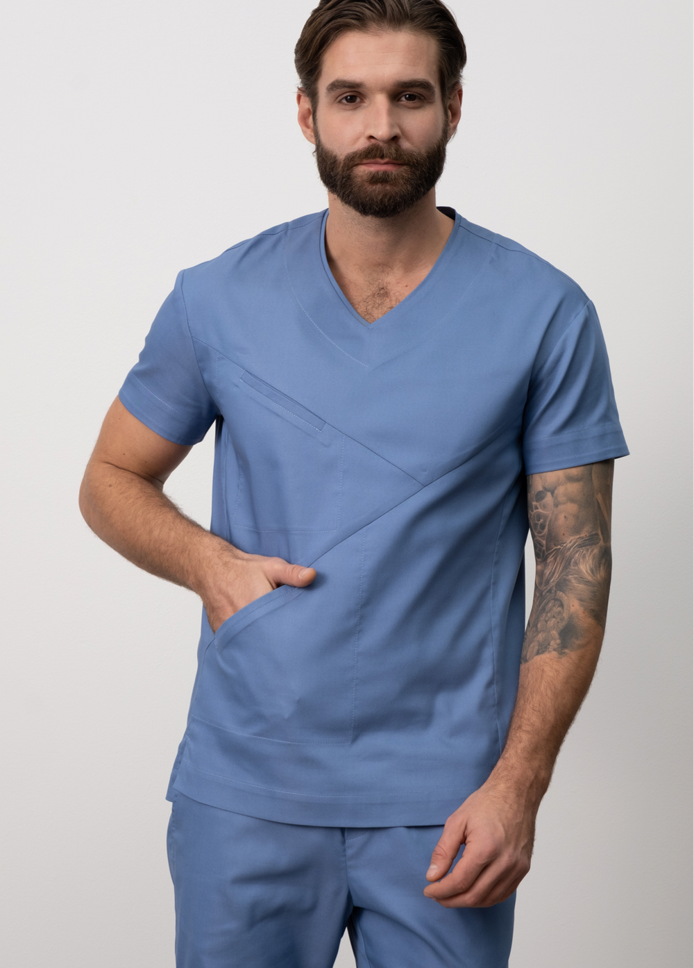 Медицинская туника с косым кроем