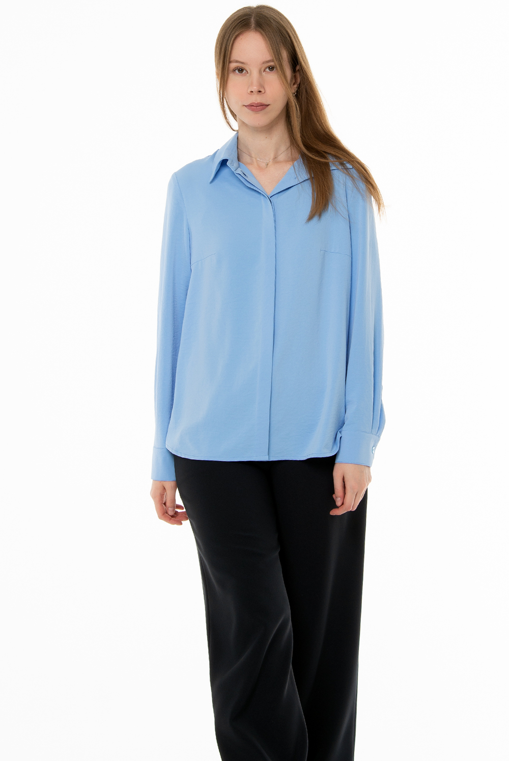 Блузка женская 3724зп, голубой #526Гол093724зп