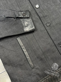 Куртка Angelo Galasso со вставками из кожи питона