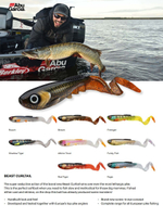 Приманка мягкая твистер Abu Garcia Beast Curl Tail, 210 мм, 4 шт, Firetiger