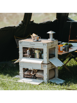 Ящик туристический Naturehike 52 л, трансформер, со столешницей, бежевый