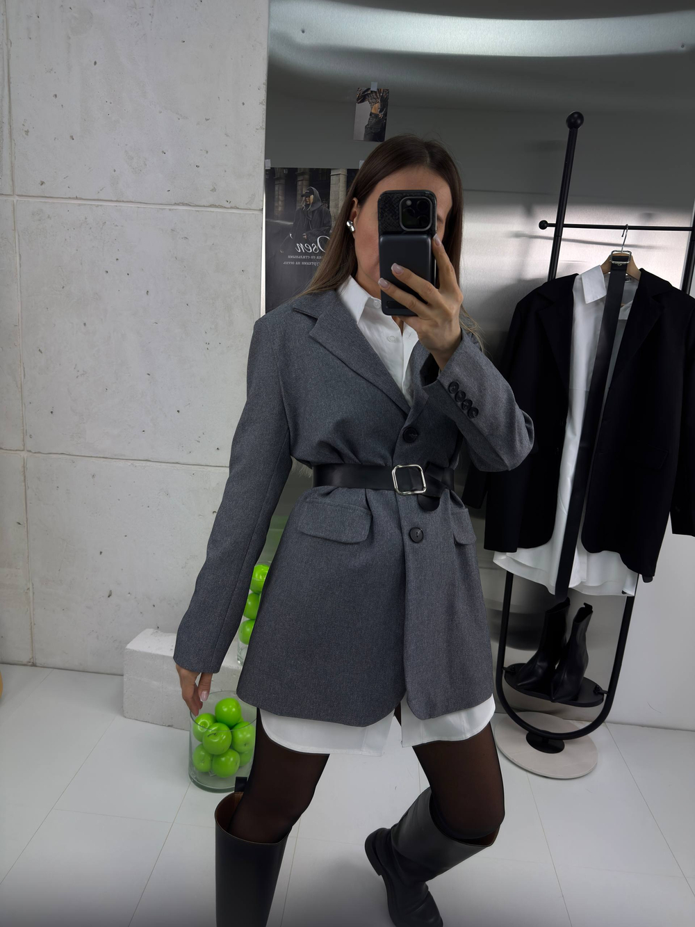 Пиджак-рубашка женская арт. 4815 цвет "серый"