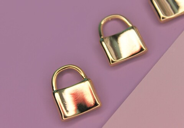 Подвеска замок крупная 16х12 мм позолота Южная Корея