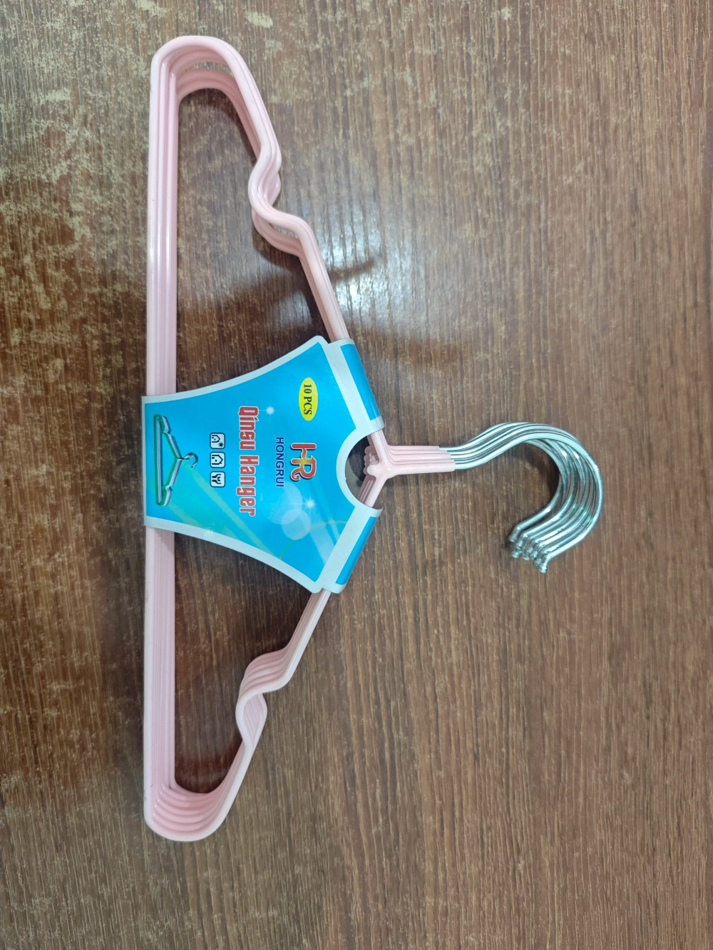 Плечики металлические нескользящие с полимерным покрытием 10шт «ТАРТИТАН», цвет розовый, 30см (Селфи)