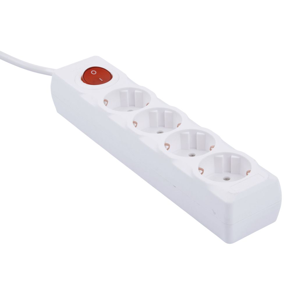 S-GCU4-5B WHITE Удлинитель серии Ultra. шнур 5м.. 4 гнезда. 16A. с-з. Белый. TM Uniel