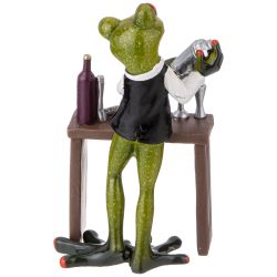 ФИГУРКА ДЕКОРАТИВНАЯ "ЛЯГУШКА-БАРМЕН" 9,5Х6,5Х16,2 СМ