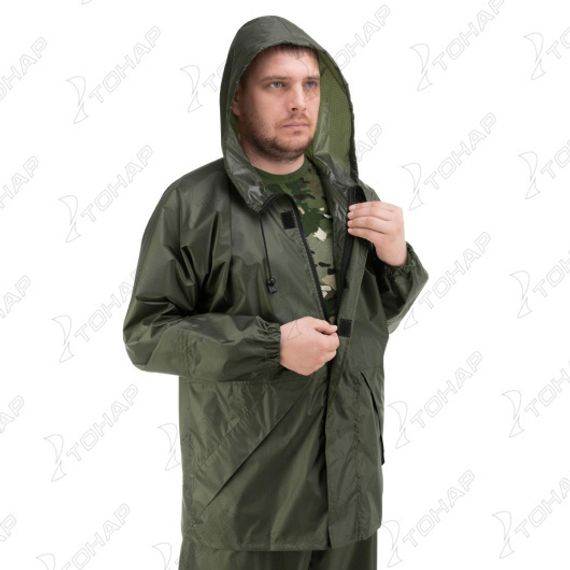 Костюм ветровлагозащитный Походный, цв.зеленый PU 5000 р.52 (T-KS-VVZ-XL-PU5-002) Helios