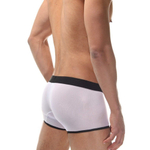 Белые полупрозрачные трусы-боксеры с контрастной отделкой (Размер: M) (Цвет: белый)